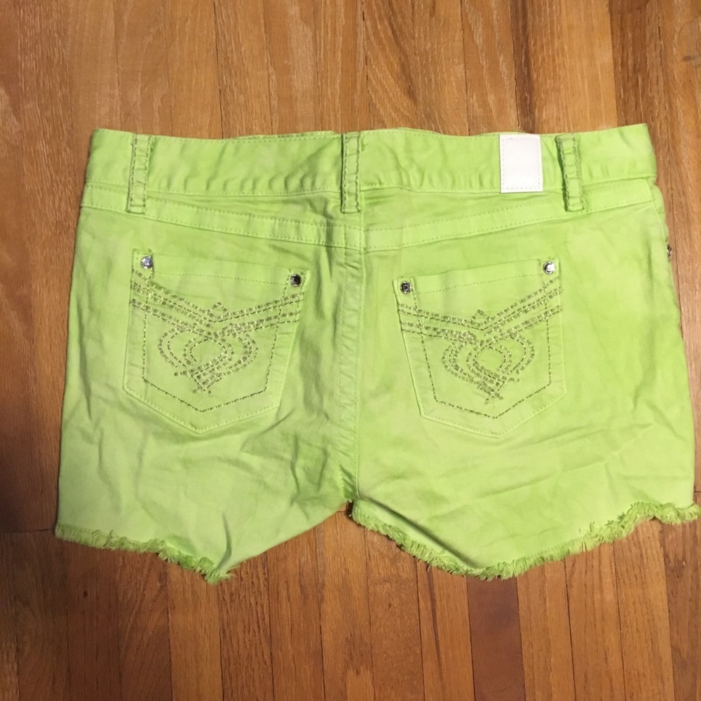 Maurices lime green shorts size 9/10